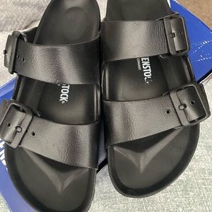 Birkenstock Black Rubber Sandals Size 8